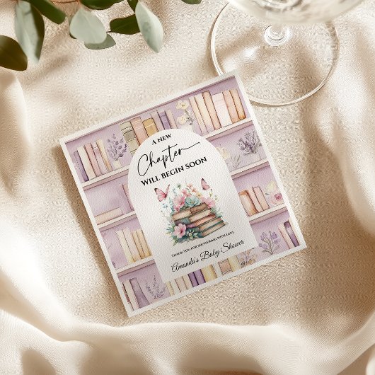 Poetcore New Chapter Pink Girl Book Baby Shower スタンダードランチョンナプキン
