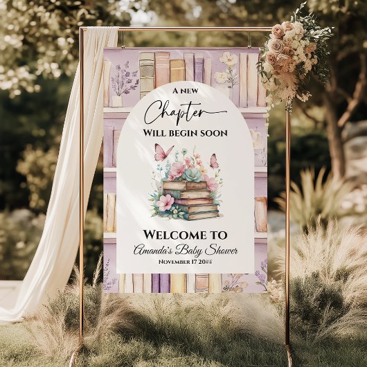 Poetcore New Chapter Pink Girl Book Baby Shower ポスター