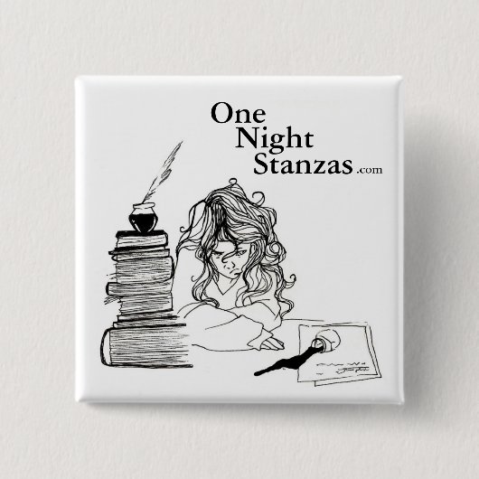 Poetgirlピン、正方形 缶バッジ (正面)