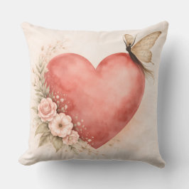 Poetic Butterfly Form - Heart Square Cushion クッション