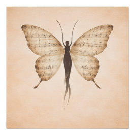 Poetic Butterfly Form Poster ポスター