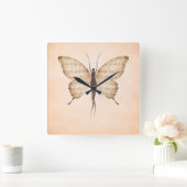 Poetic Butterfly Form Square Clock スクエア壁時計 (ホーム)