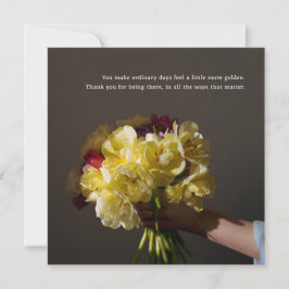 Poetic floral Thank You for Friendship カード