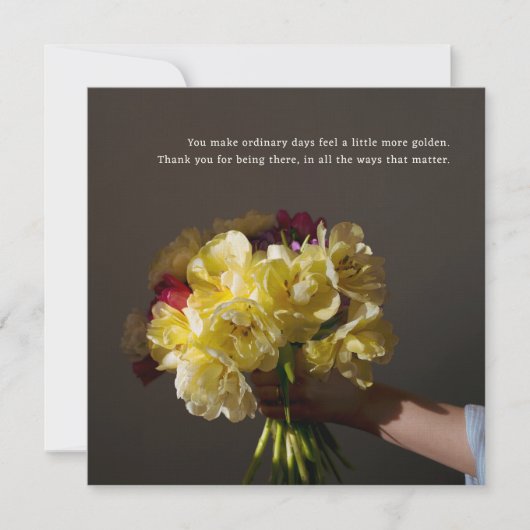 Poetic floral Thank You for Friendship カード (正面)