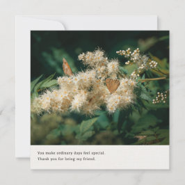 Poetic forest butterflies Thank You for Friendship カード