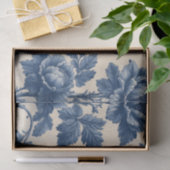 Poetic Roses French Toile Floral Blue Historic  薄葉紙 (ギフト)