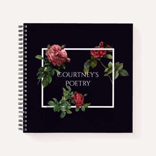 Poetry Journalヴィンテージバラ ノートブック (正面)