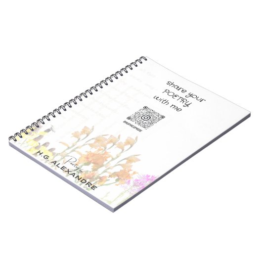 “Poetry Painted Softly” – Notebook ノートブック (左側)