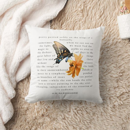 Poetry Painted Softly – Pillow by H.G. Alexandre クッション (ブランケット)