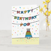 Pog誕生日カード カード (黄色い花)