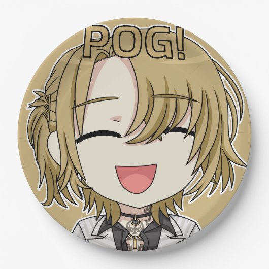 Pog! Chibi Paper Plates - Luca Kaneshiro Fanart ペーパープレート (正面)