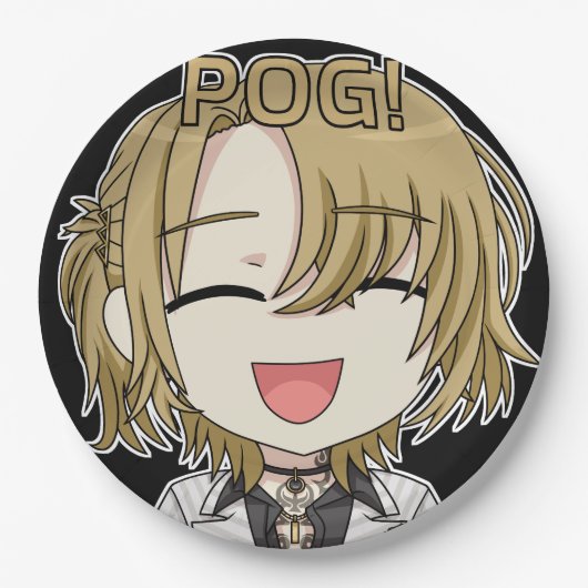 Pog! Chibi Paper Plates - Luca Kaneshiro Fanart ペーパープレート (正面)