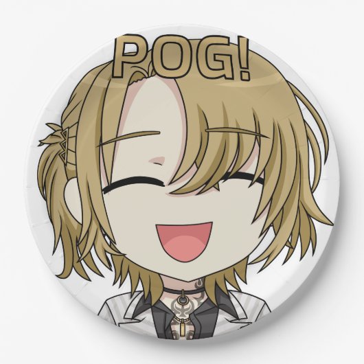 Pog! Chibi Paper Plates - Luca Kaneshiro Fanart ペーパープレート (正面)
