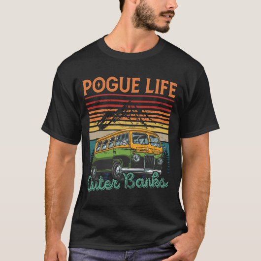 Pogue Life Outer Banks Vintage Hippie Camping Tシャツ (正面)