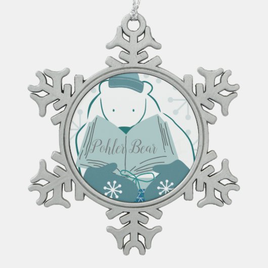 Pohler Bear Ornament スノーフレークピューターオーナメント (正面)