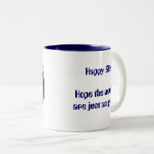 pohlmanの家族会のための左利きのマグ ツートーンマグカップ (正面右)