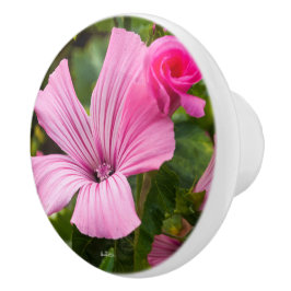 poignée de porte fleur rose セラミックノブ