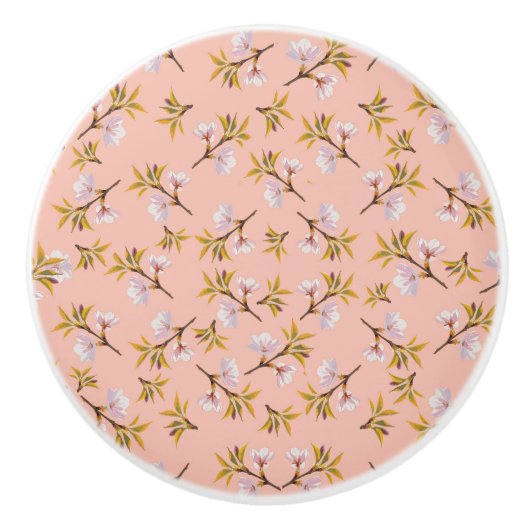 Poignée de porte Fleurs d’amandier セラミックノブ (正面)