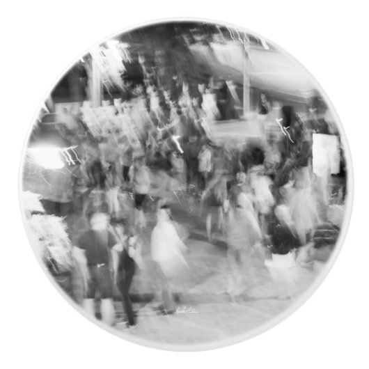 poignée de porte, noir et blanc photo abstraite セラミックノブ (正面)