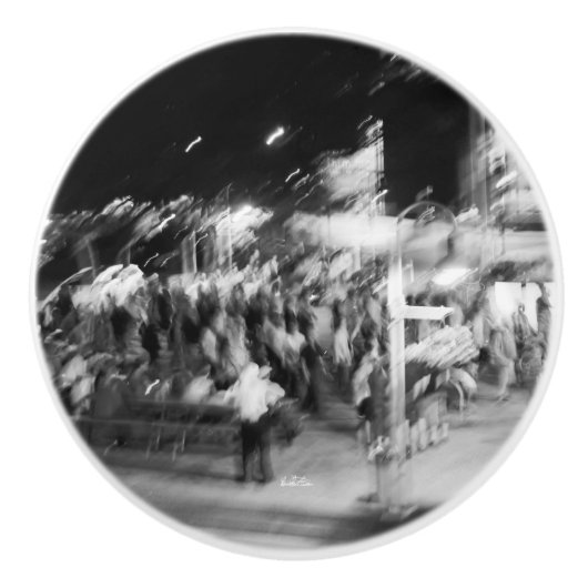 Poignée de porte noir et blanc photo abstraite セラミックノブ (正面)