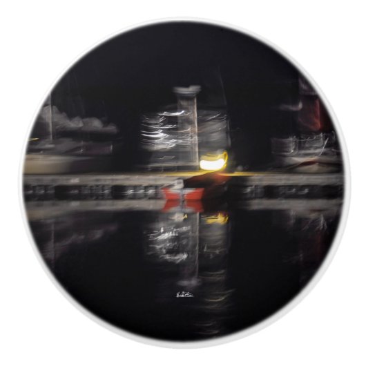 Poignée de porte, photo abstraite, bateaux セラミックノブ (正面)