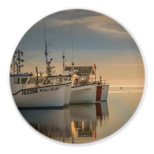 Poignée de porte, photo bateaux de pêche セラミックノブ (正面)