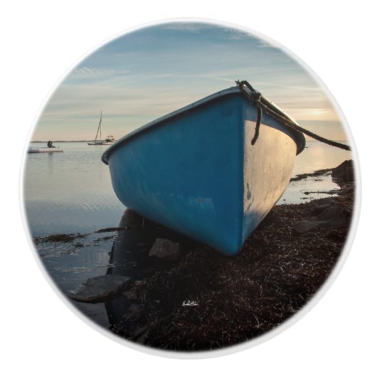 Poignée de porte, photo d'une barque セラミックノブ (正面)