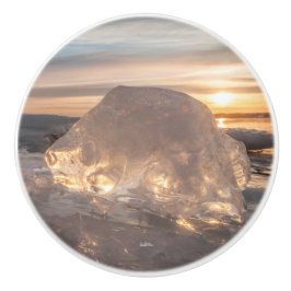 poignée de porte, photo glace en forme de poisson セラミックノブ