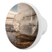 poignée de porte, photo glace sur bord du fleuve セラミックノブ (右)
