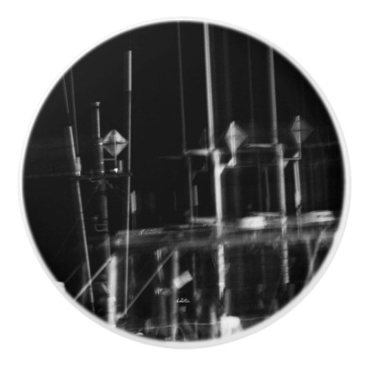 Poignée de porte, photo noir et blanc セラミックノブ (正面)