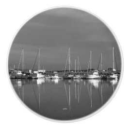 Poignée de porte, photo noir et blanc, bateaux セラミックノブ