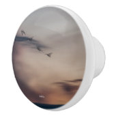 poignée de porte photo oiseaux abstraite セラミックノブ (右)