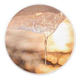 poignée de porte, soleil au travers de la glace セラミックノブ