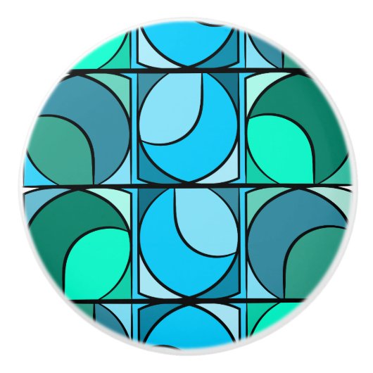 Poignée en Céramique 70' bleue セラミックノブ (正面)