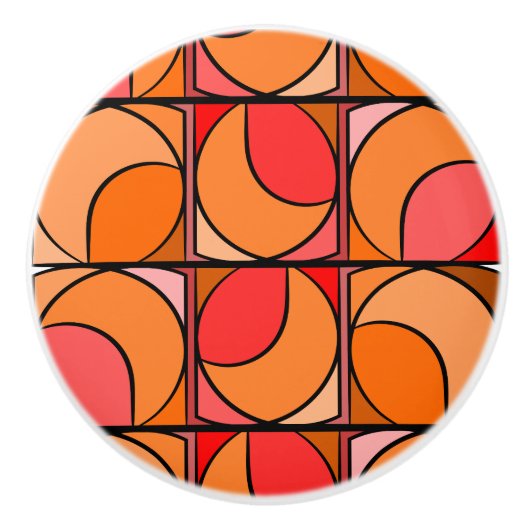 Poignée en Céramique 70' orange セラミックノブ (正面)