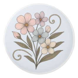 Poignée en Céramique douceur du matin, florale セラミックノブ