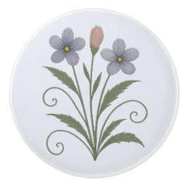 Poignée en Céramique fleur bleue セラミックノブ