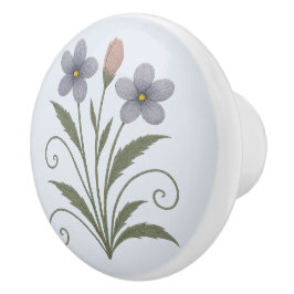 Poignée en Céramique fleur bleue セラミックノブ