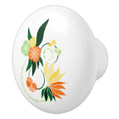 Poignée en Céramique fleurs orange セラミックノブ (右)