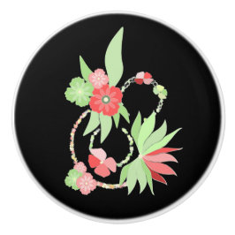 Poignée en Céramique fleurs roses セラミックノブ