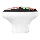 Poignée en Céramique fleurs roses セラミックノブ (側面)