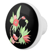 Poignée en Céramique fleurs roses セラミックノブ (右)