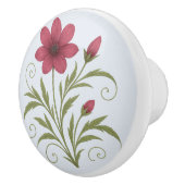 Poignée en Céramique fushia botanique, élégante  セラミックノブ (右)