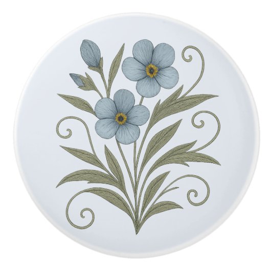 Poignée en Céramique only blue, seulement bleu セラミックノブ (正面)