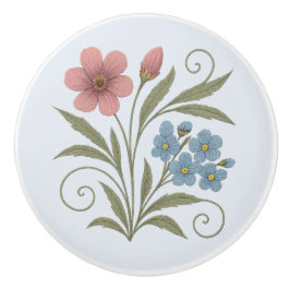 Poignée en Céramique petit bouquet nature セラミックノブ