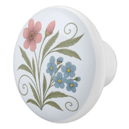 Poignée en Céramique petit bouquet nature セラミックノブ