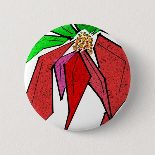 Poinsetta Pin 缶バッジ (正面)