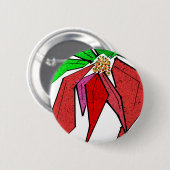 Poinsetta Pin 缶バッジ (正面&裏面)