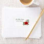 Poinsetteクリスマスボタニカルアドレス ラベル (インサイチュ)