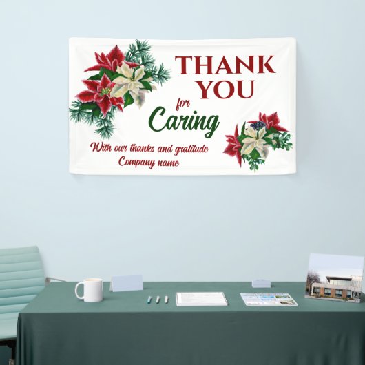 Poinsettiaの花気にをありがとう 横断幕 (トレードショー)